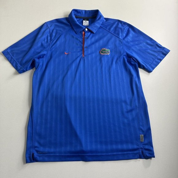 Nike Florida Gators Polo Shirt Mens Size Large Blue Golf Casual Active - Picture 1 of 11